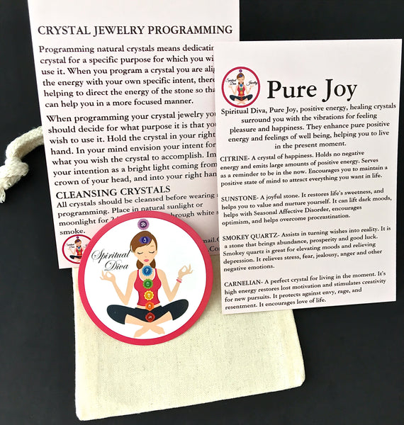 Pure Joy Positive Energy Healing Crystal Copper Reiki Charm Bracelet - Spiritual Diva Jewelry