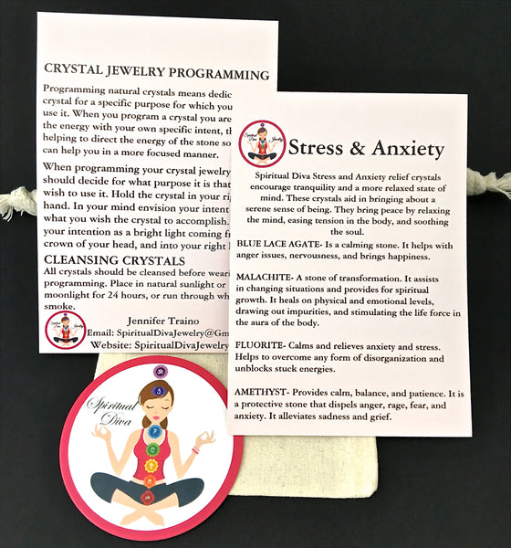 Stress Anxiety Energy Healing Crystal Reiki Gemstone Tassel Necklace - Spiritual Diva Jewelry