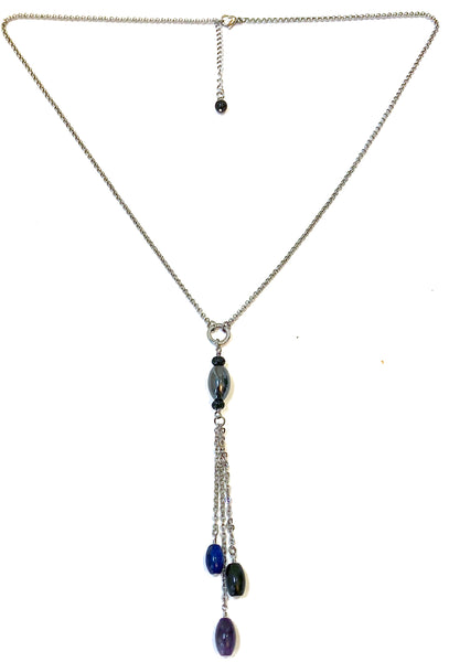 PROTECTION Reiki Energy Healing Crystal Gemstone Tassel Necklace - Spiritual Diva Jewelry