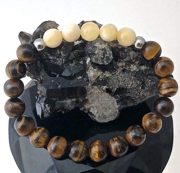 Tiger Eye Yellow Calcite Solar Plexus Chakra Healing Crystal Bracelet - Spiritual Diva Jewelry