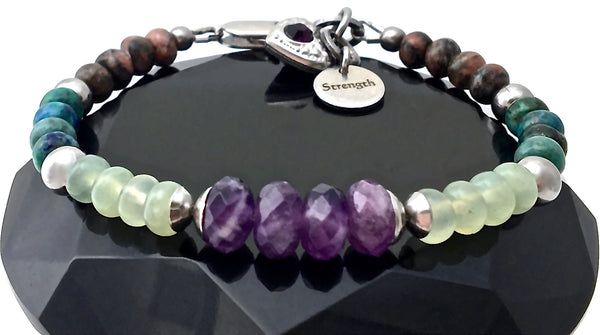 STRENGTH Grief Depression Healing Crystal Reiki Gemstone Bracelet - Spiritual Diva Jewelry