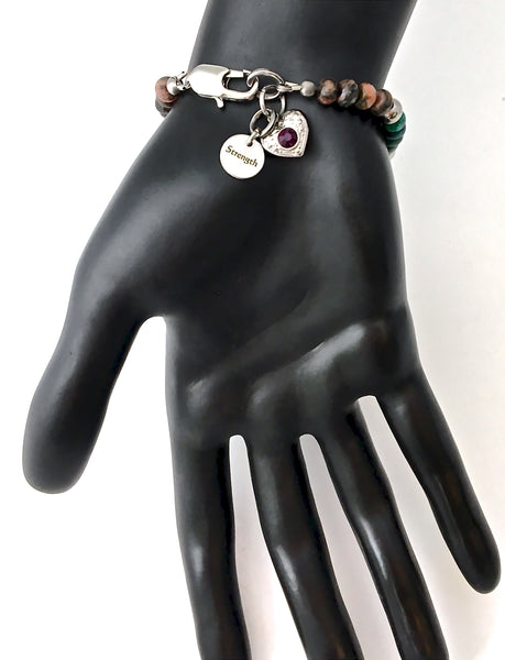STRENGTH Grief Depression Healing Crystal Reiki Gemstone Bracelet - Spiritual Diva Jewelry