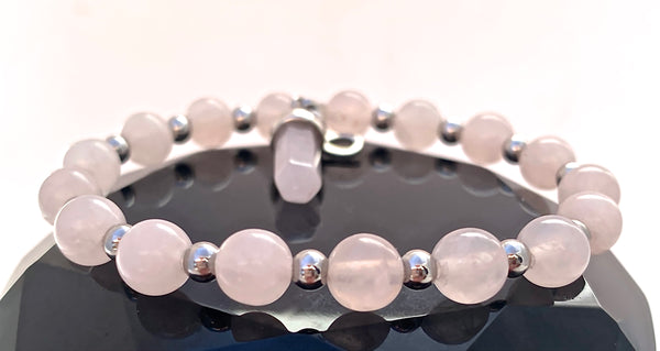 Rose Quartz Love Fertility Reiki Energy Healing Crystal Charm Bracelet - Spiritual Diva Jewelry