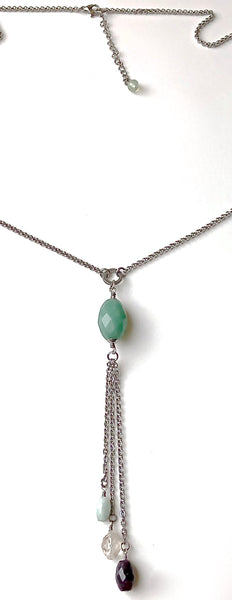 PROSPERITY ABUNDANCE Reiki Healing Crystal Gemstone Tassel Necklace - Spiritual Diva Jewelry