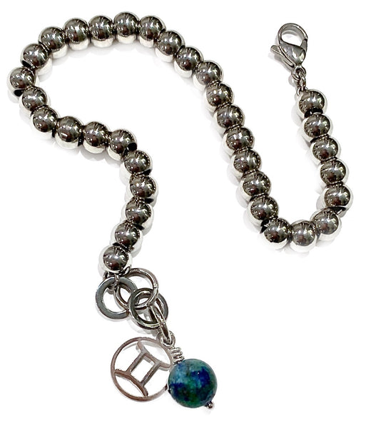 Gemini Healing Crystal Astrology Zodiac Reiki Chrysocolla Bracelet - Spiritual Diva Jewelry