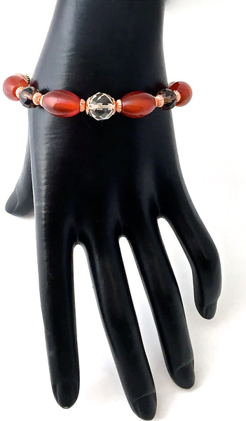 Pure Joy Positive Energy Healing Crystal Copper Reiki Charm Bracelet - Spiritual Diva Jewelry