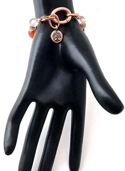 Pure Joy Positive Energy Healing Crystal Copper Reiki Charm Bracelet - Spiritual Diva Jewelry