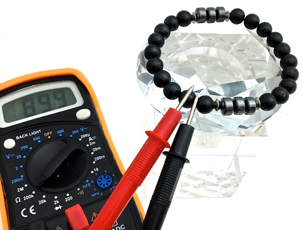 Genuine Shungite Hematite Energy Healing Crystal Mens Reiki Bracelet - Spiritual Diva Jewelry