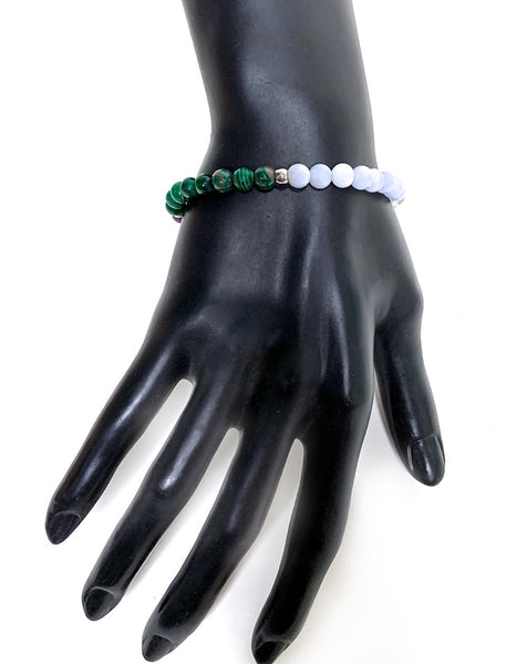Stress Anxiety Mens Unisex Reiki Crystal Gemstone Energy Bracelet- Spiritual Diva