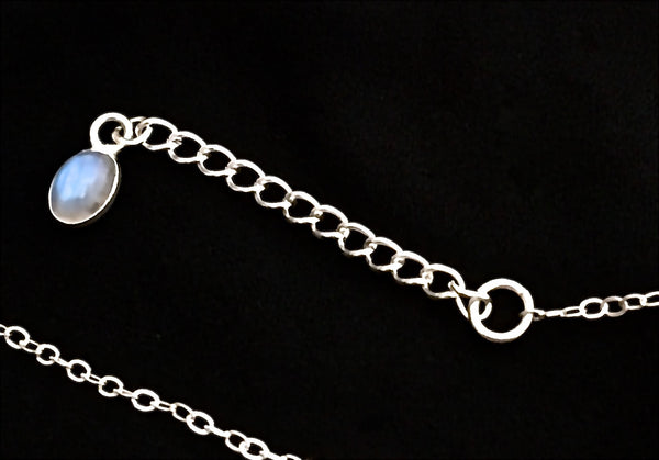 Moonstone Healing Crystal Reiki Sterling Silver Choker Y Necklace - Spiritual Diva Jewelry