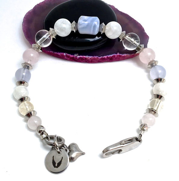 New Mother Baby Reiki Healing Crystal Gemstone Angel Bracelet SALE - Spiritual Diva Jewelry
