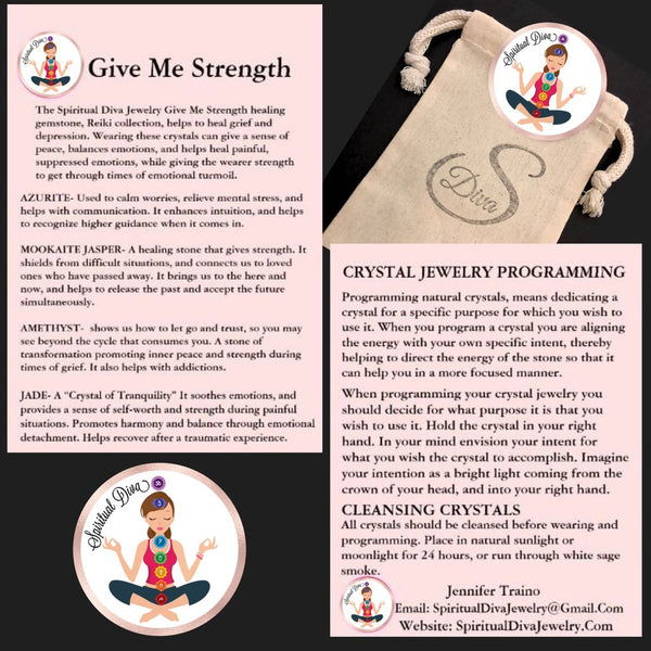 STRENGTH GRIEF DEPRESSION Gift Gemstone Crystal Reiki UNISEX Bracelet description - Spiritual Diva 