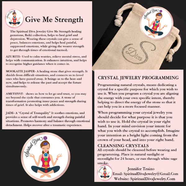 STRENGTH GRIEF DEPRESSION Gift Gemstone Crystal Reiki UNISEX Bracelet description - Spiritual Diva