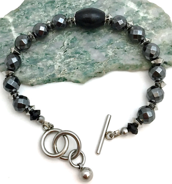 Shungite Hematite Energy Healing Crystal Reiki Gemstone Bracelet - Spiritual Diva Jewelry