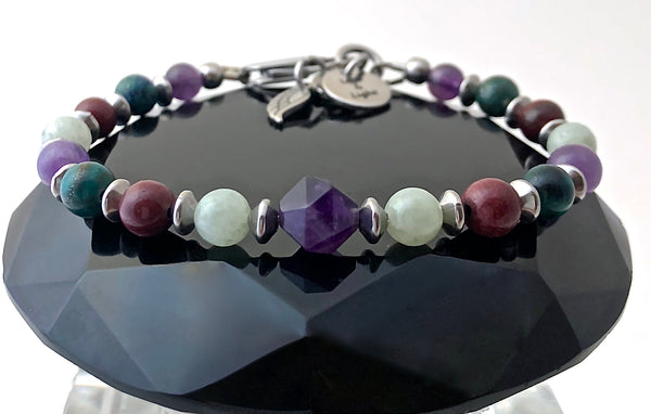 STRENGTH Grief Depression Healing Crystal Reiki Gemstone Bracelet - Spiritual Diva Jewelry