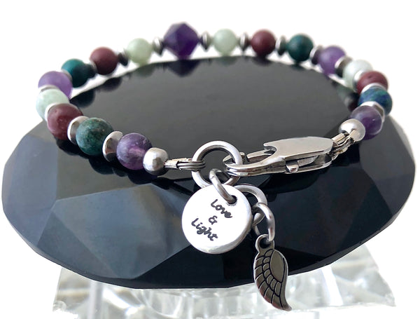 STRENGTH Grief Depression Healing Crystal Reiki Gemstone Bracelet - Spiritual Diva Jewelry