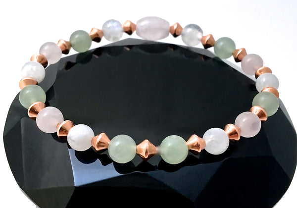 FERTILITY PREGNANCY Healing Crystal Copper Reiki Gemstone Bracelet - Spiritual Diva Jewelry