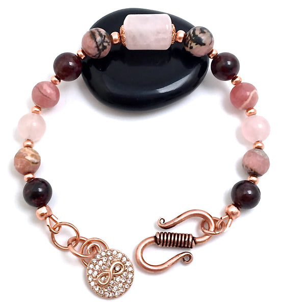 Soulmate Attract Love Healing Crystal Rose Gold Copper Reiki Bracelet - Spiritual Diva Jewelry