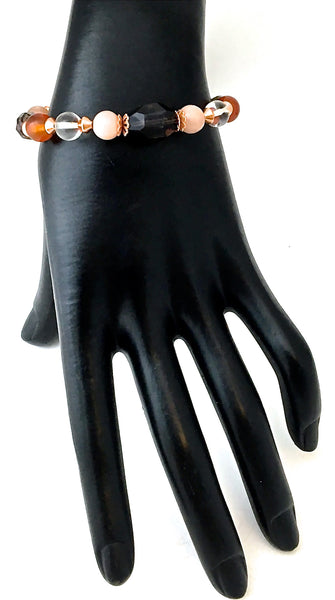 PURE JOY POSITIVE ENERGY Healing Crystal Copper Reiki Stretch Bracelet - Spiritual Diva Jewelry
