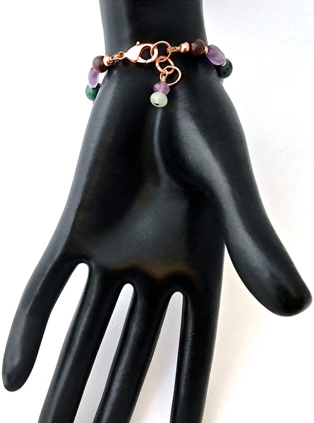 Strength Grief Depression Healing Crystal Copper Reiki Clasp Bracelet - Spiritual Diva Jewelry