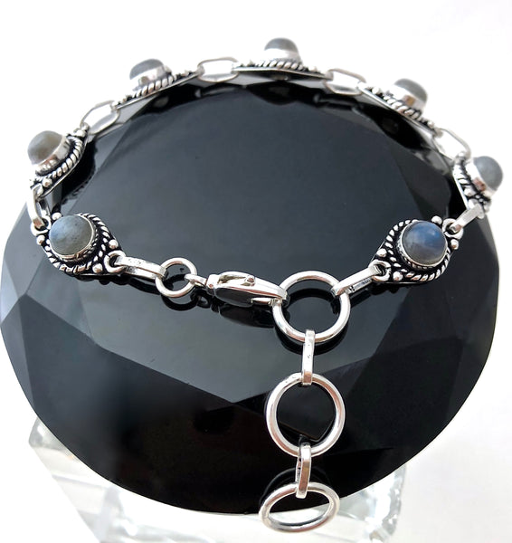 Labradorite Energy Healing Crystal Reiki Adjustable Gemstone Bracelet - Spiritual Diva Jewelry