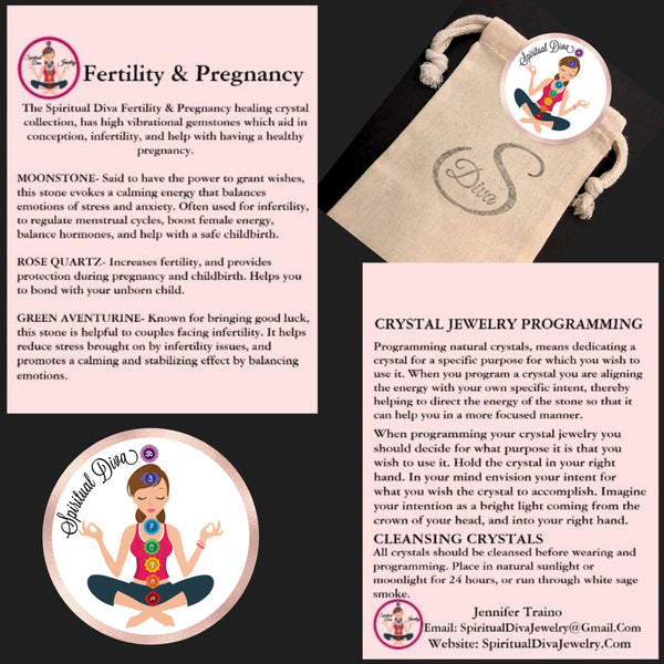 FERTILITY PREGNANCY Healing Crystal Copper Reiki Gemstone Bracelet - Spiritual Diva Jewelry