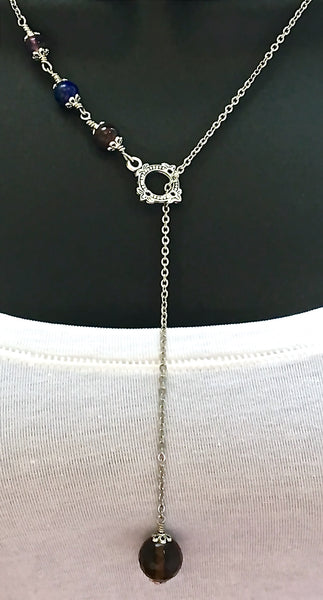 Cancer Immune System Recovery Healing Crystal Reiki Lariat Necklace - Spiritual Diva Jewelry