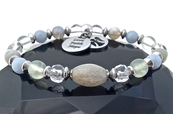 Guardian Angel Energy Healing Crystal Reiki Gemstone Charm Bracelet - Spiritual Diva Jewelry