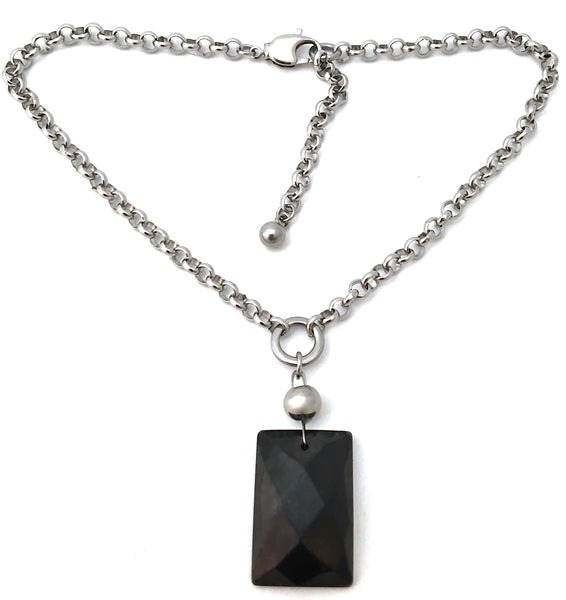Shungite Energy Healing Crystal Reiki Gemstone Choker Necklace Pendant - Spiritual Diva Jewelry