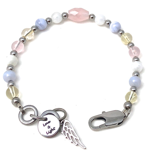 New Mother Baby Reiki Energy Healing Crystal Gemstone Angel Bracelet - Spiritual Diva Jewelry