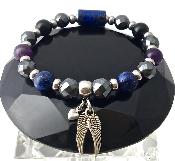 PROTECTION Energy Healing Crystal Gemstone Reiki Angel Bracelet - Spiritual Diva Jewelry