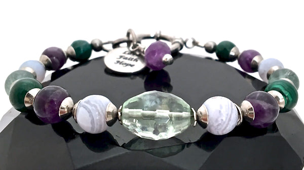 Stress Anxiety Relief Energy Healing Crystal Reiki Gemstone Bracelet - Spiritual Diva Jewelry