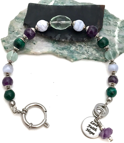 Stress Anxiety Relief Energy Healing Crystal Reiki Gemstone Bracelet - Spiritual Diva Jewelry