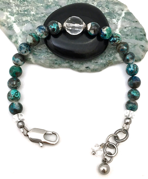 Quantum Quattro Clear Quartz Healing Crystal Reiki Gemstone Bracelet - Spiritual Diva Jewelry