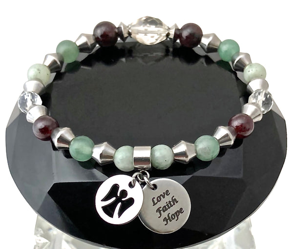 PROSPERITY ABUNDANCE Energy Healing Crystal Reiki Angel Charm Bracelet - Spiritual Diva Jewelry