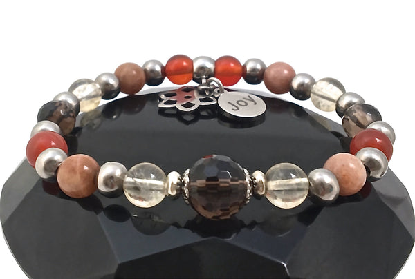 Positive Energy Healing Crystal Reiki Gemstone Joy Charm Bracelet - Spiritual Diva Jewelry