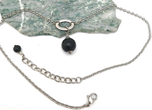Black Tourmaline Energy Healing Crystal Reiki Gemstone Choker Necklace - Spiritual Diva Jewelry