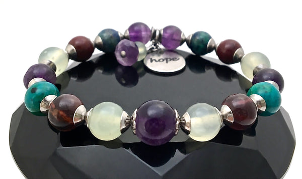 STRENGTH Grief Depression Healing Crystal Reiki Hope Gemstone Bracelet - Spiritual Diva Jewelry