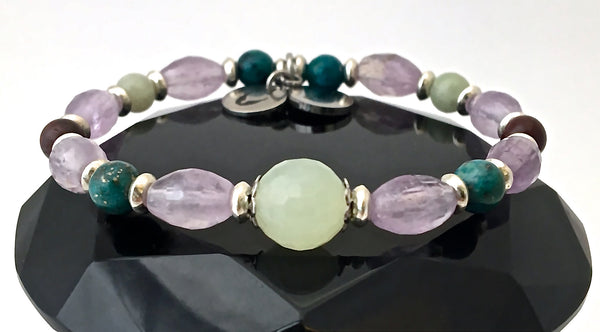 STRENGTH Grief Depression Healing Crystal Reiki Angel Stretch Bracelet - Spiritual Diva Jewelry