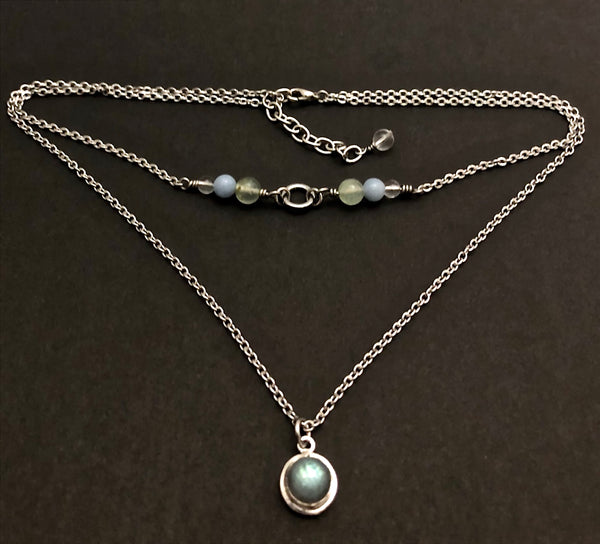 Guardian Angel Healing Crystal Reiki Gemstone Double Choker Necklace - Spiritual Diva Jewelry