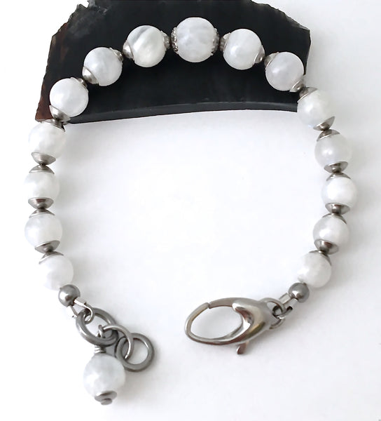 Moonstone Energy Healing Crystal Reiki Adjustable Gemstone Bracelet - Spiritual Diva Jewelry