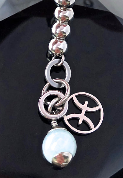 Pisces Healing Crystal Astrology Zodiac Reiki Aquamarine Bracelet - Spiritual Diva Jewelry