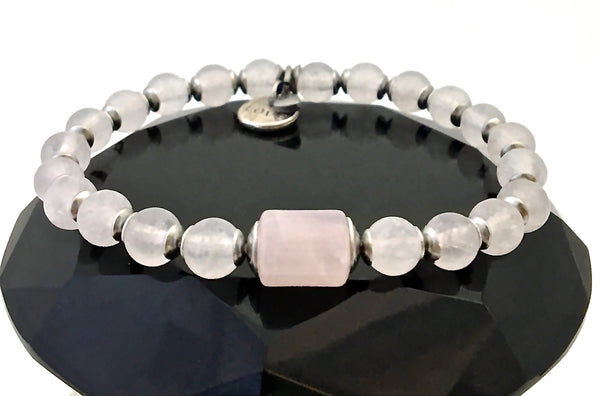 Rose Quartz Love Fertility Reiki Energy Healing Crystal Charm Bracelet - Spiritual Diva Jewelry