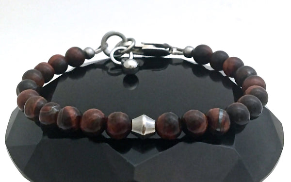 Red Tiger Eye Energy Healing Crystal Reiki Gemstone Clasp Bracelet - Spiritual Diva Jewelry