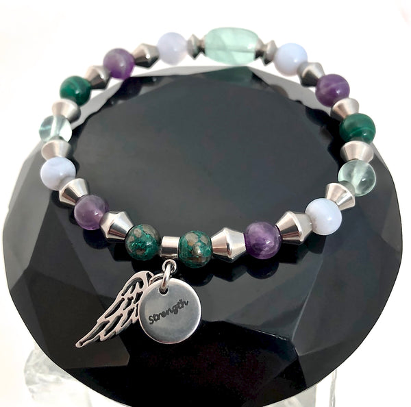 Stress Anxiety Relief Energy Healing Crystal Reiki Gemstone Bracelet - Spiritual Diva Jewelry