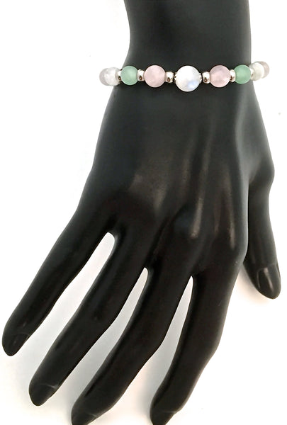 FERTILITY PREGNANCY Healing Crystal Reiki Moonstone IVF Charm Bracelet - Spiritual Diva Jewelry