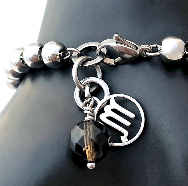 Scorpio Zodiac Astrology Healing Crystal Reiki Smoky Quartz Bracelet - Spiritual Diva Jewelry