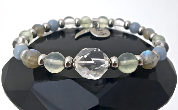 Guardian Angel Energy Healing Crystal Reiki Gemstone Charm Bracelet - Spiritual Diva Jewelry