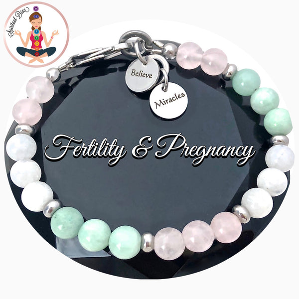 FERTILITY PREGNANCY Energy Healing Crystal Reiki Gemstone IVF Bracelet - Spiritual Diva Jewelry