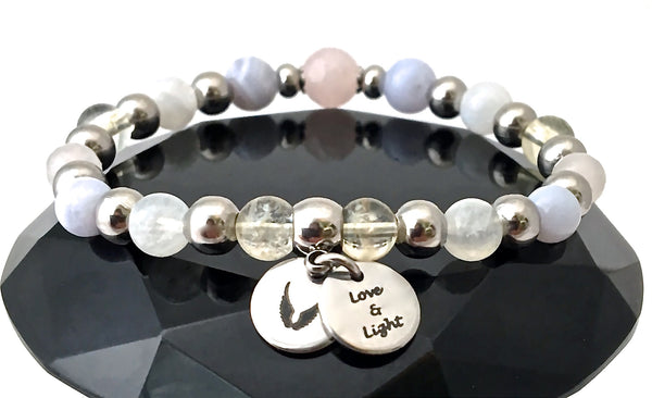 New Mother Baby Energy Healing Crystal Reiki Angel Gemstone Bracelet - Spiritual Diva Jewelry